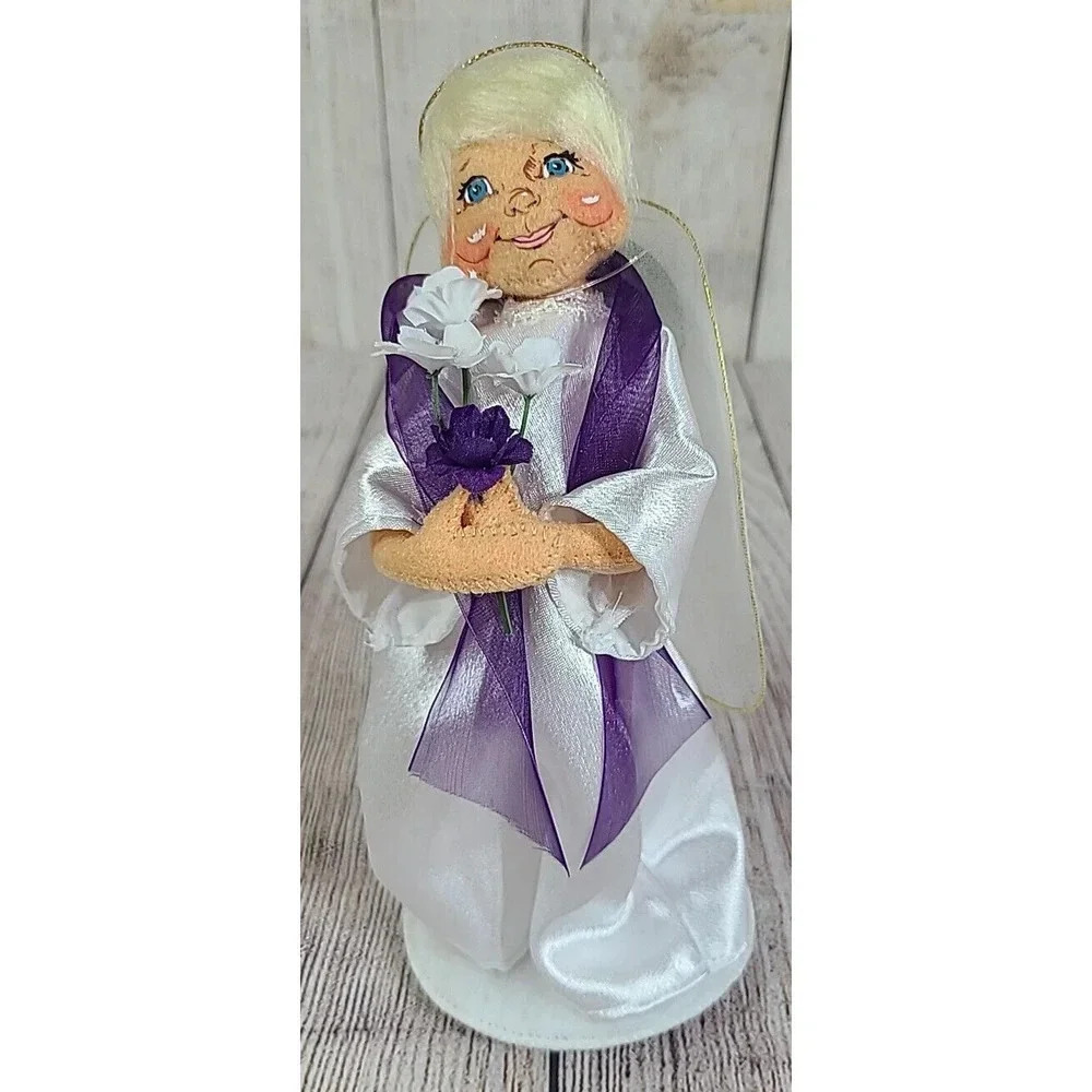 Annalee Dolls Felt Faith Easter Angel White Purple Exclusive 9" 2013 New